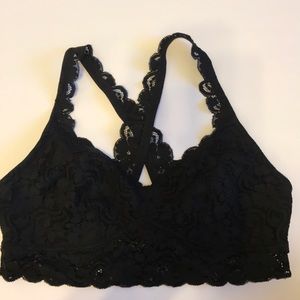 Long Line Black Lace Bralette